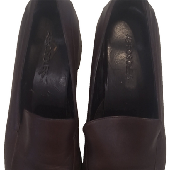 Aerosoles Leather Womens s8.5 Loafers Slip On Molded Unit Heel - Picture 3 of 9